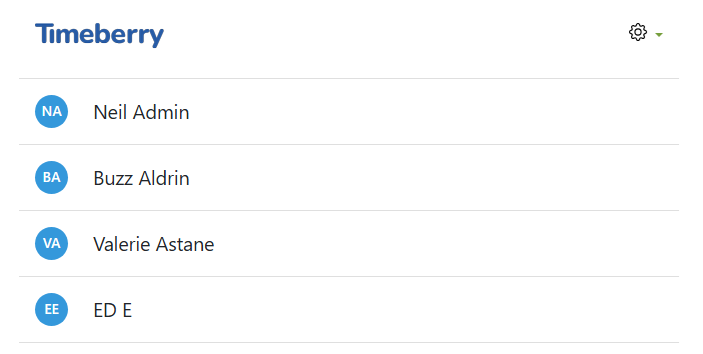 Screenshot employee list