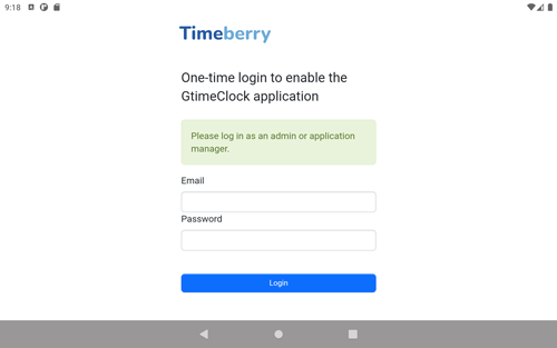  Time tracking terminal - One-time login